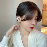 Tassel Pearl Bow Clip Earrings No Piercing Ears Long Chain Bowknot Clip Earrings