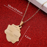 LA REUNION Pendant Necklaces French Reunion Island Map Charm Jewelry