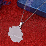 LA REUNION Pendant Necklaces French Reunion Island Map Charm Jewelry