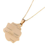 LA REUNION Pendant Necklaces French Reunion Island Map Charm Jewelry
