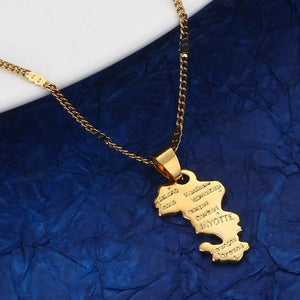 Mayotte Territorial Collectivity Map Pendant Necklace