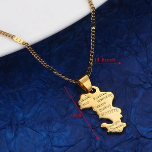 Mayotte Territorial Collectivity Map Pendant Necklace