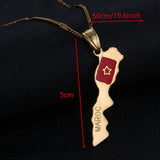 Morocco Map Pendant Necklace Women Jewelry Morocco Map Charm Pendant