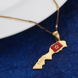 Morocco Map Pendant Necklace Women Jewelry Morocco Map Charm Pendant