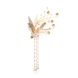 Metal Flower Leaf Hairpins Clips Tassel Ancient Chinese Hairgrips Noiva