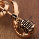 Microphone Music Note Brooches For Women And Men