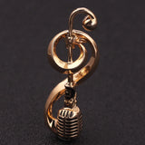 Microphone Music Note Brooches For Women And Men
