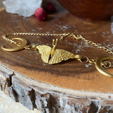 Moth Moon Necklace Woman Vintage Accessories Jewelry
