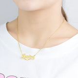 Personalized Heart Ribbon Name Pendant Silver Choker