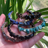 Crystal Bracelets Obsidian Carnelian Quartz Healing Stone Purple Crystal Cuff