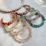 Crystal Bracelets Obsidian Carnelian Quartz Healing Stone Purple Crystal Cuff