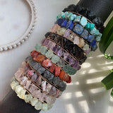 Crystal Bracelets Obsidian Carnelian Quartz Healing Stone Purple Crystal Cuff