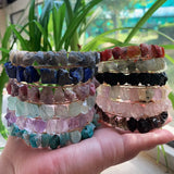 Crystal Bracelets Obsidian Carnelian Quartz Healing Stone Purple Crystal Cuff