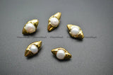 Natural Fresh Water Pearl Marquise Eye Shape Spacer Beads Lot of 5