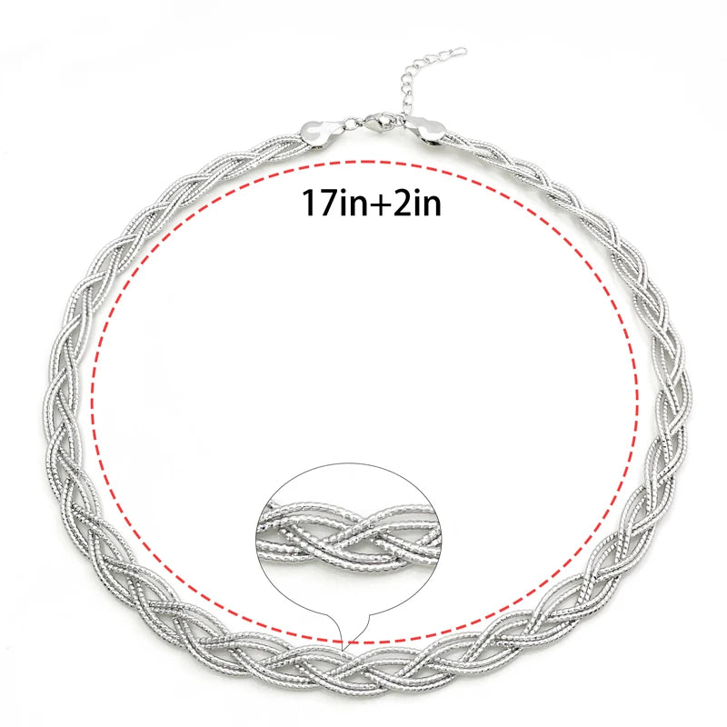 Silver Necklace For Women Dubai Jewelry Wedding Party