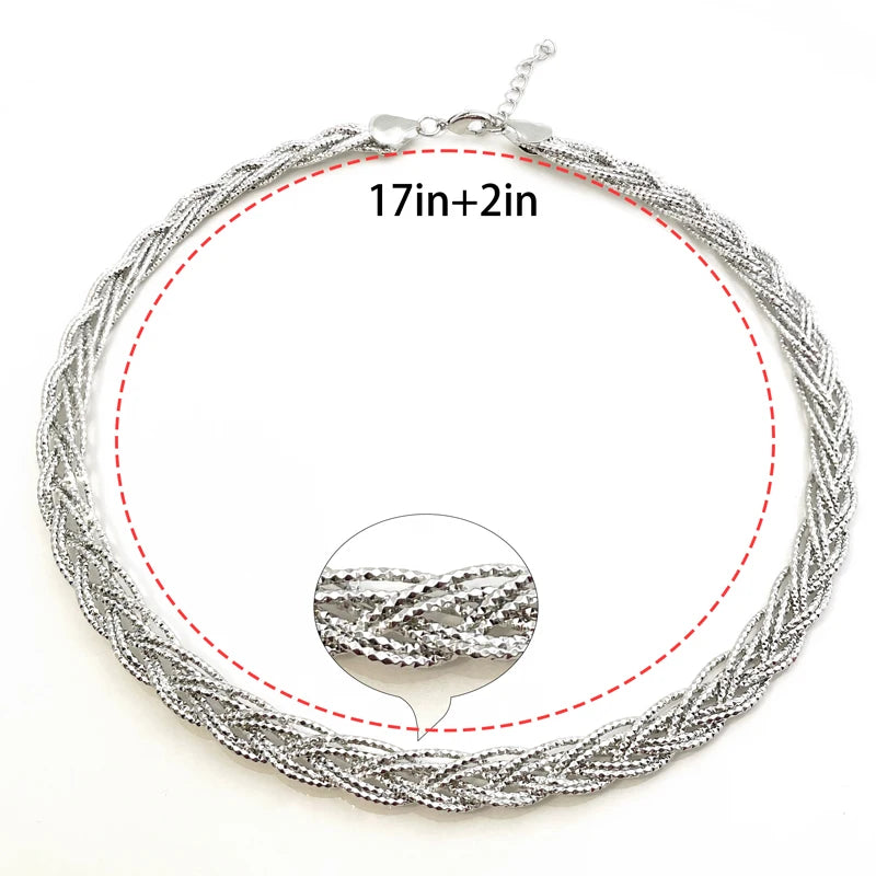 Silver Necklace For Women Dubai Jewelry Wedding Party