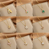 Zircon Jewelry Pendant Stainless Steel Necklace