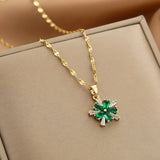 Zircon Jewelry Pendant Stainless Steel Necklace