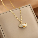Zircon Jewelry Pendant Stainless Steel Necklace