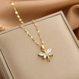Zircon Jewelry Pendant Stainless Steel Necklace