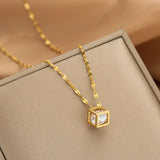 Zircon Jewelry Pendant Stainless Steel Necklace
