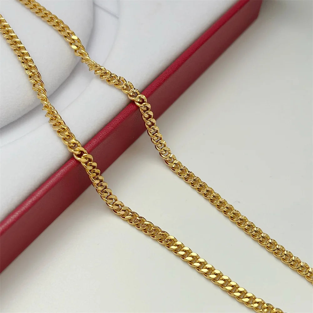 Man 3mm Twisted Chain Necklace 24inch Hip Hop Jewelry