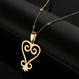 SANKOFA Adinkra Symbol Pendant Necklace - Stainless Steel