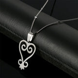 SANKOFA Adinkra Symbol Pendant Necklace - Stainless Steel