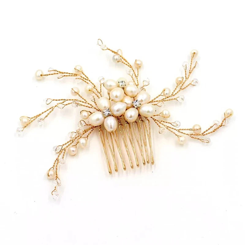 Pearl Crystal Wedding Hair Combs Bridal Headpiece