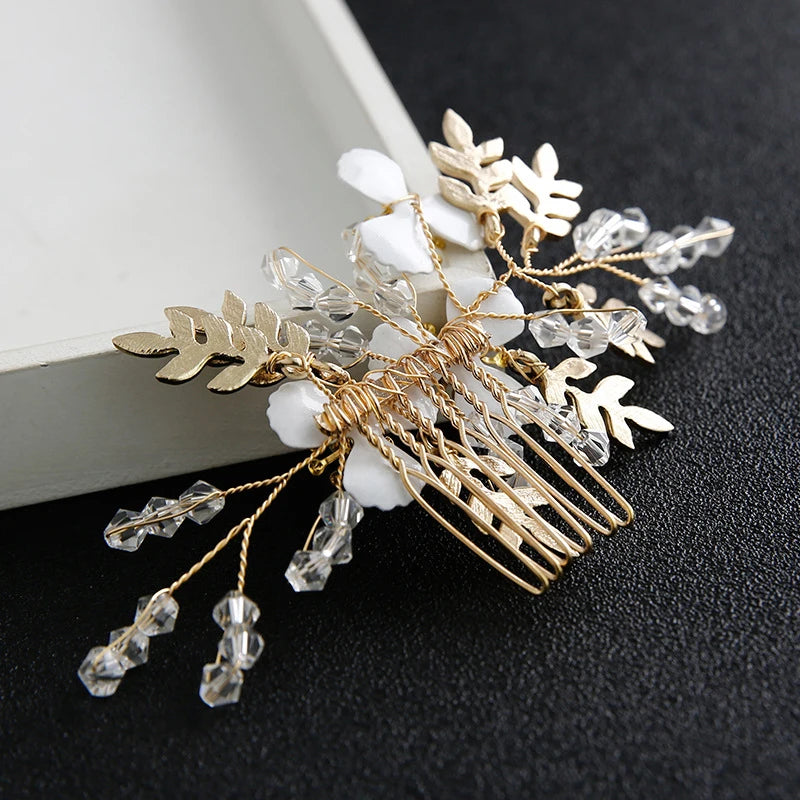 Pearl Crystal Wedding Hair Combs Bridal Headpiece