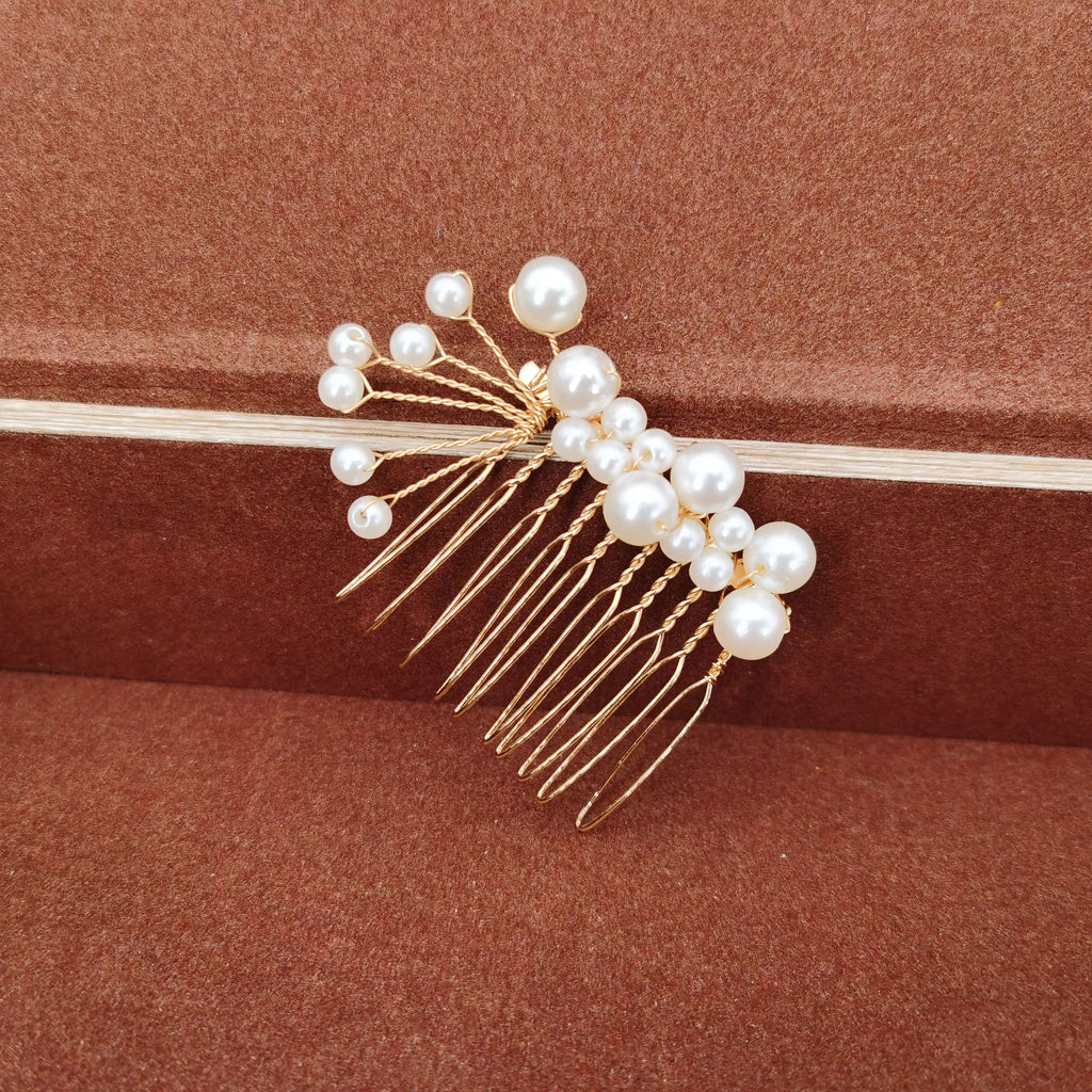 Pearl Crystal Wedding Hair Combs Bridal Hair Jewelry Accessories