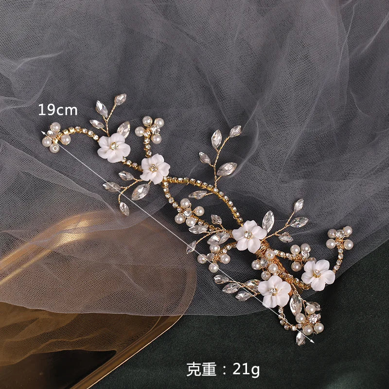 Pearl Flower Crystal Hair Clip for Bride Wedding