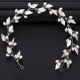 Pearl Leaf Headband Hairband Tiara For Women Bride Wedding