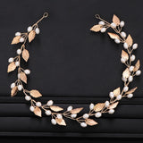 Pearl Leaf Headband Hairband Tiara For Women Bride Wedding