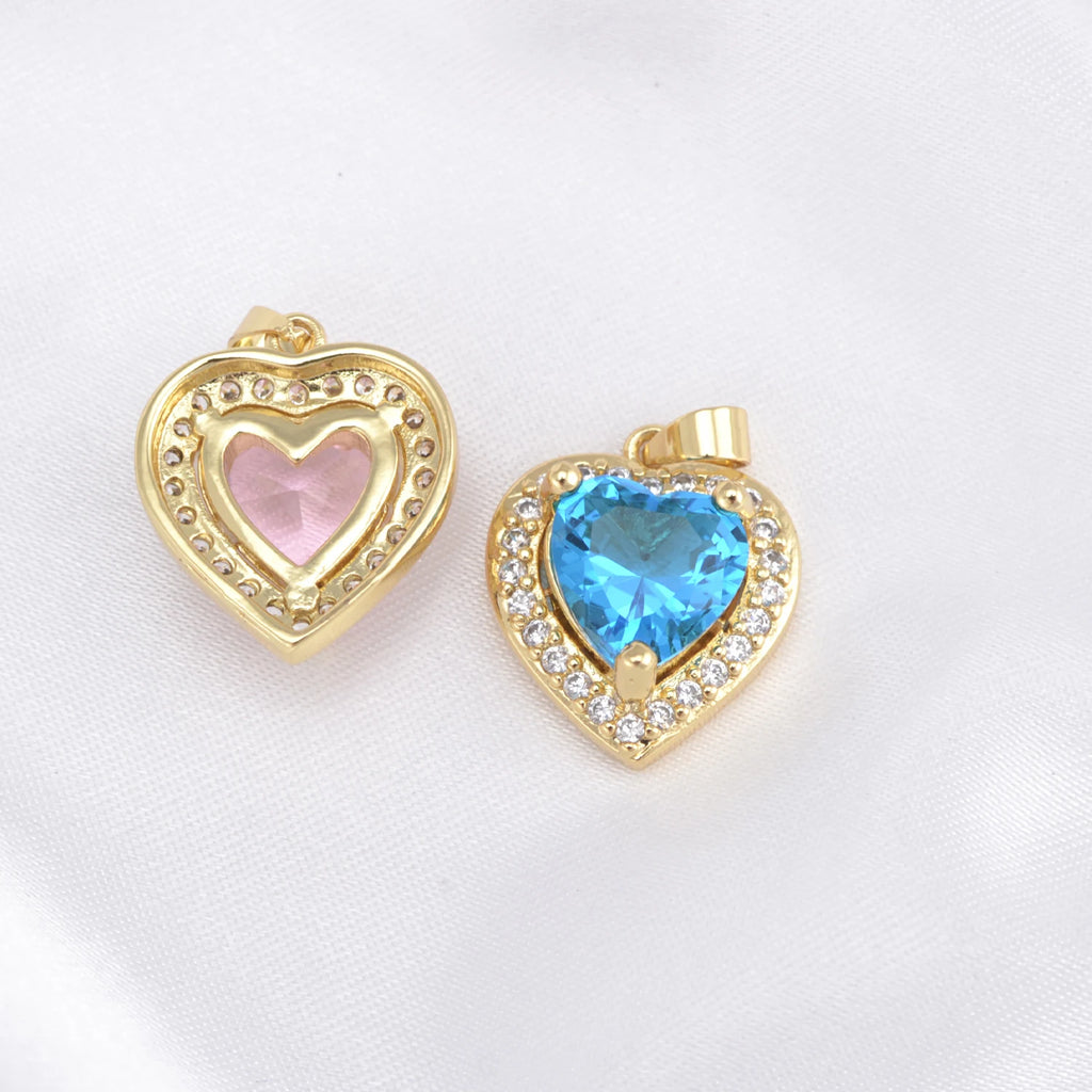 Heart Shape Pink Zircon Pendant for Women