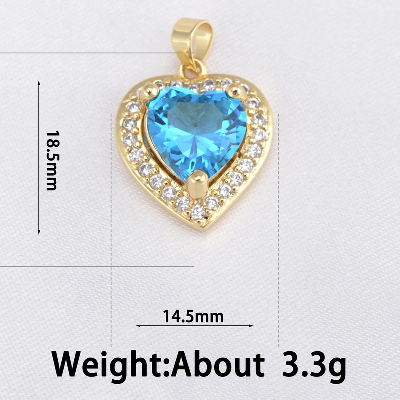 Heart Shape Pink Zircon Pendant for Women