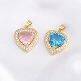 Heart Shape Pink Zircon Pendant for Women