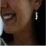 Personalized Name Earrings BFF Gift Jewery Nameplate Drop Earring