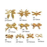 Plated Bow-knot Earring Eardrop Copper Pendant Accessories Necklace Charms