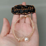 Pink Freshwater Pearl Plated Loop Bracelet
