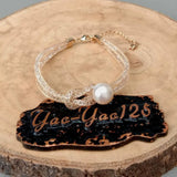 Pink Freshwater Pearl Plated Loop Bracelet