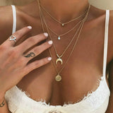 Moon Tassel Pendant Power Necklaces for Women