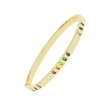 Rainbow CZ Open Bangle Women Jewelry