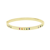 Rainbow CZ Open Bangle Women Jewelry
