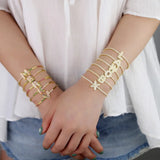 Colorful CZ Tennis Chain Initial Adjust Bracelet