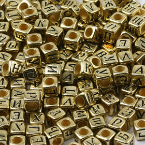 Acrylic Letter Beads Heart Round Cube Spacer for Jewelry Making