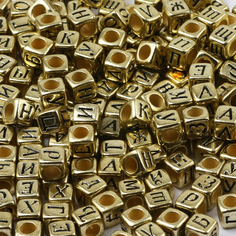 Acrylic Letter Beads Heart Round Cube Spacer for Jewelry Making
