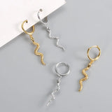 925 Silver Snake Hoop Earrings Women Party Jewelry Punk Gift