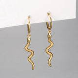 925 Silver Snake Hoop Earrings Women Party Jewelry Punk Gift