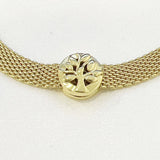 925 Silver Round Bow Crown Pave Clip Charms Beads for Women Bracelet